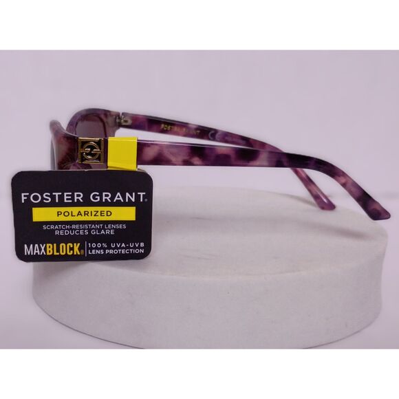 Foster Grant LP 1806 Purple Tortoise Square Frame Sunglasses - Picture 3 of 15